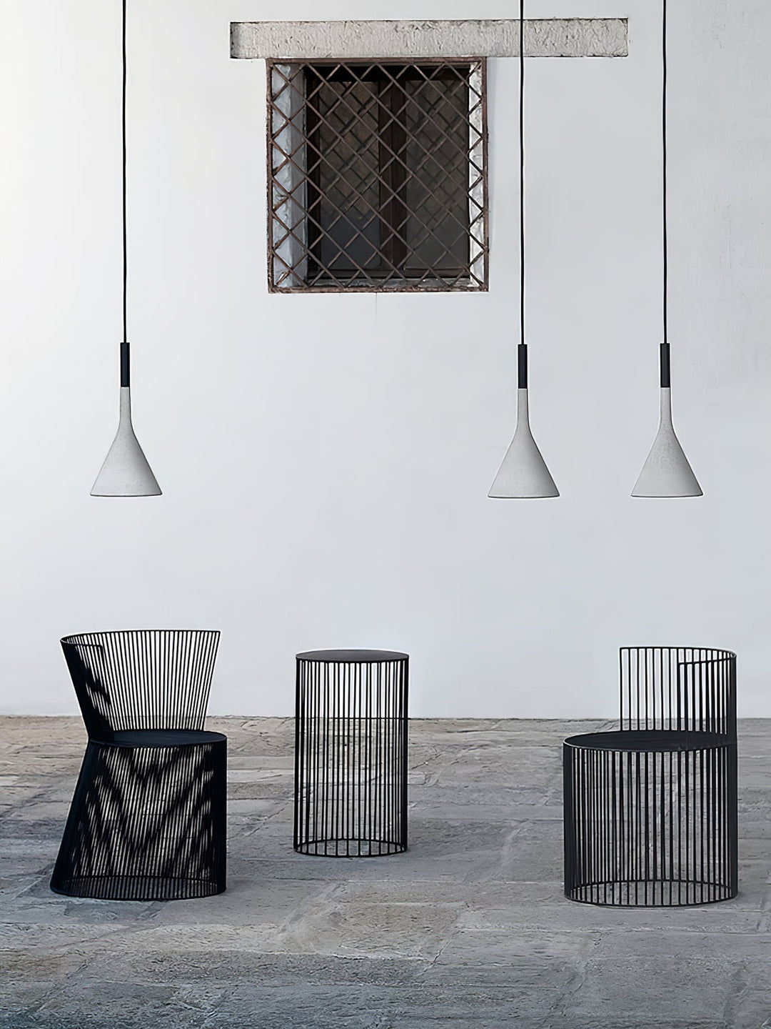Stożkowa Lampa Wisząca z Betonu