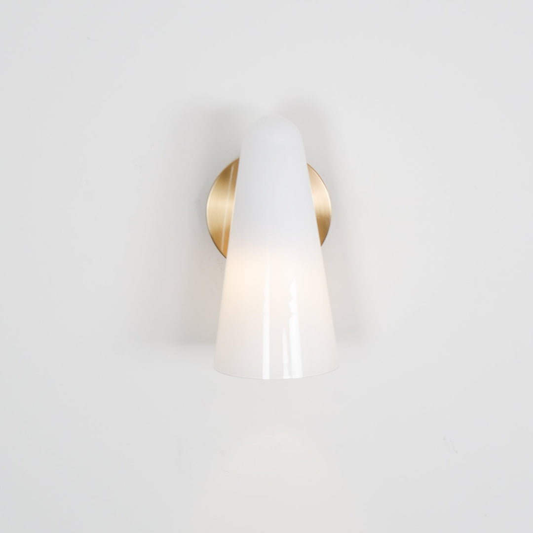 Stołowa Lampa Ścienna z Konicznym Szklanym Kloszem