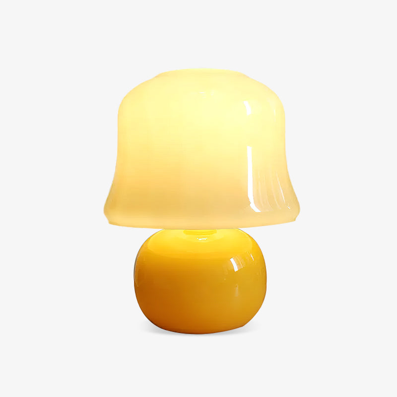 Kremowa Lampa Stołowa z Grzybkiem