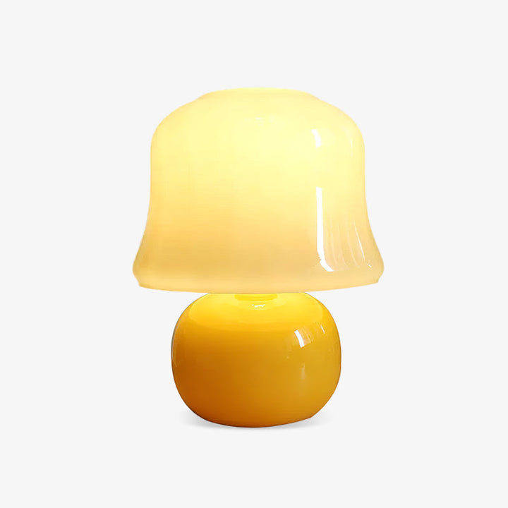 Kremowa Lampa Stołowa z Grzybkiem