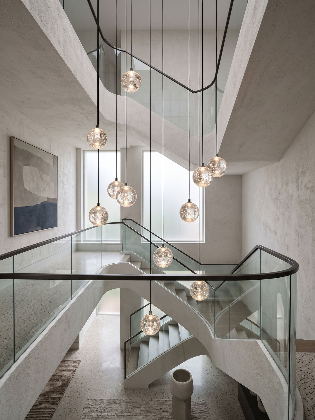 Lampa wisząca z kryształowymi kulkami