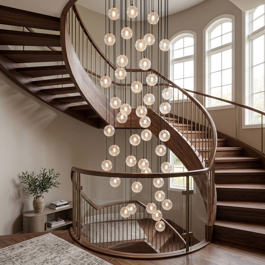 Lampa wisząca z kryształowymi kulkami