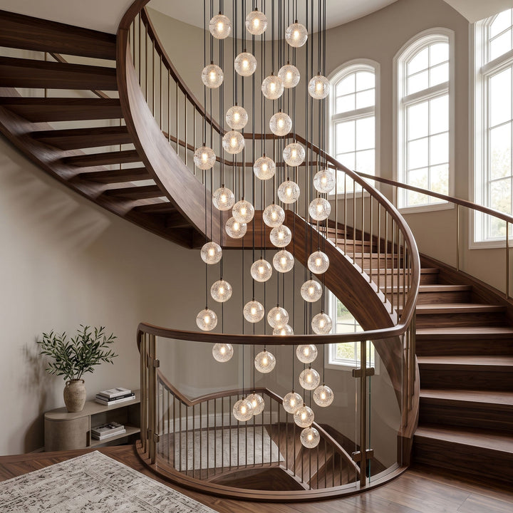 Lampa wisząca z kryształowymi kulkami