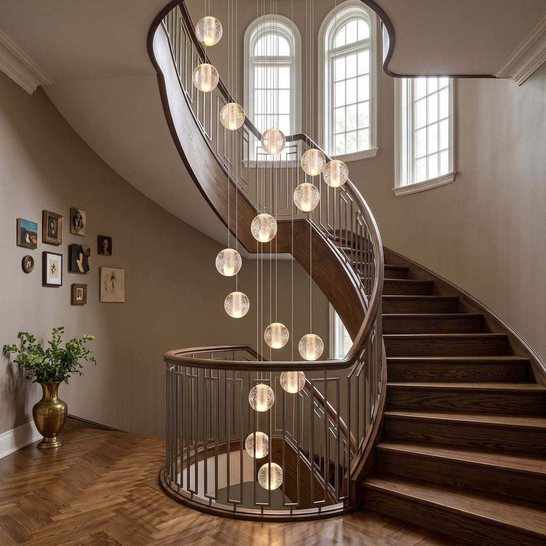 Lampa wisząca z kryształowymi kulkami