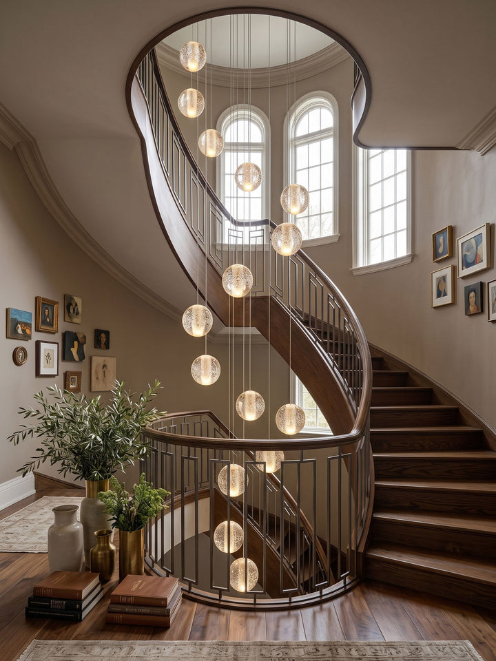 Lampa wisząca z kryształowymi kulkami