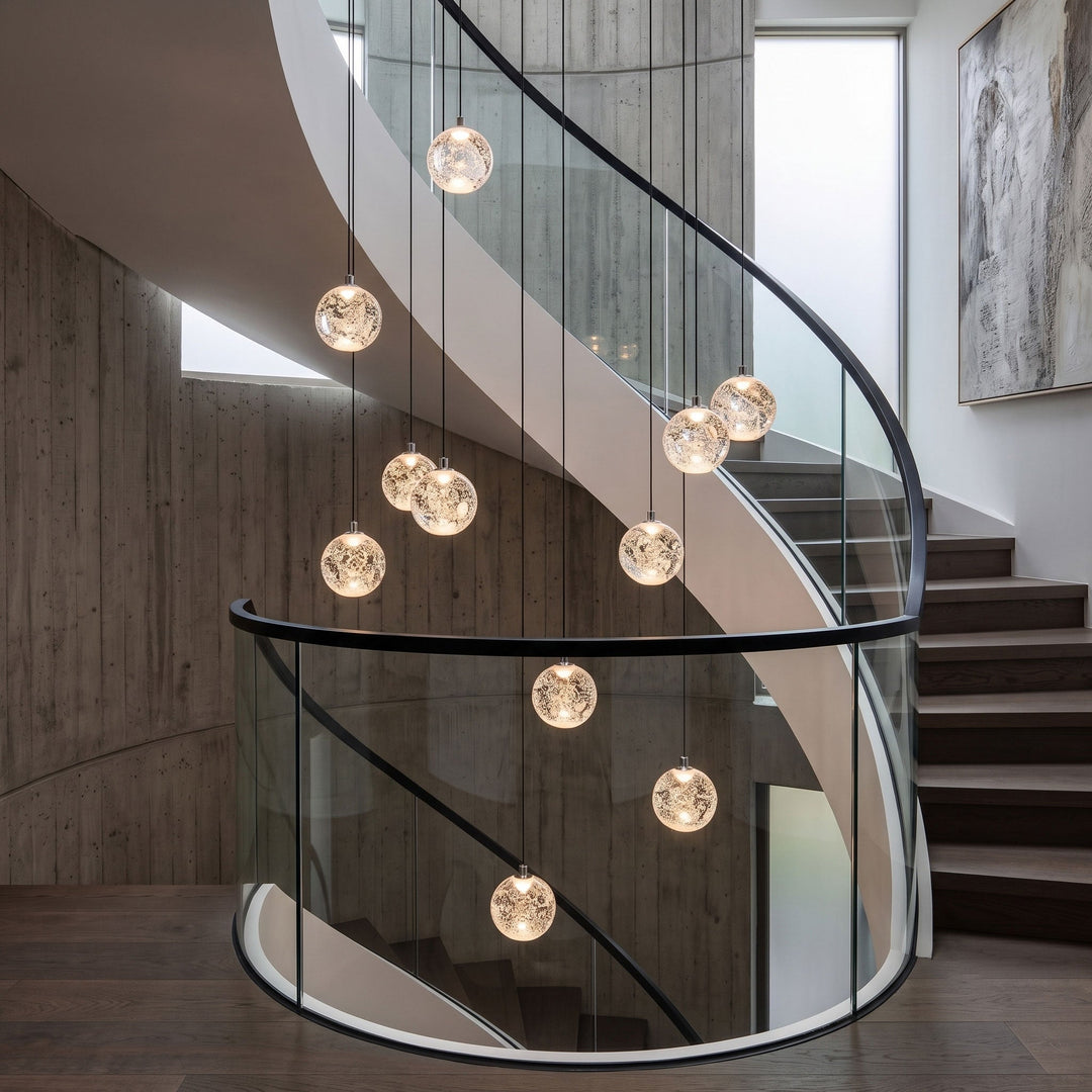 Lampa wisząca z kryształowymi kulkami