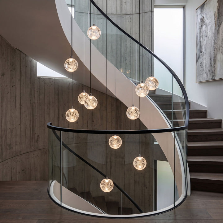 Lampa wisząca z kryształowymi kulkami