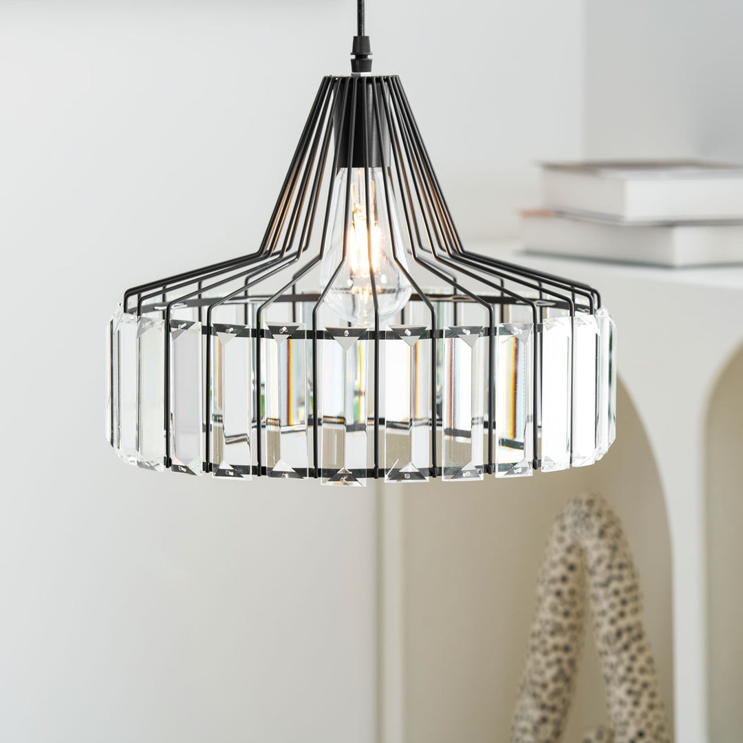 Lampa Wisząca Kryształowa Bębnowa