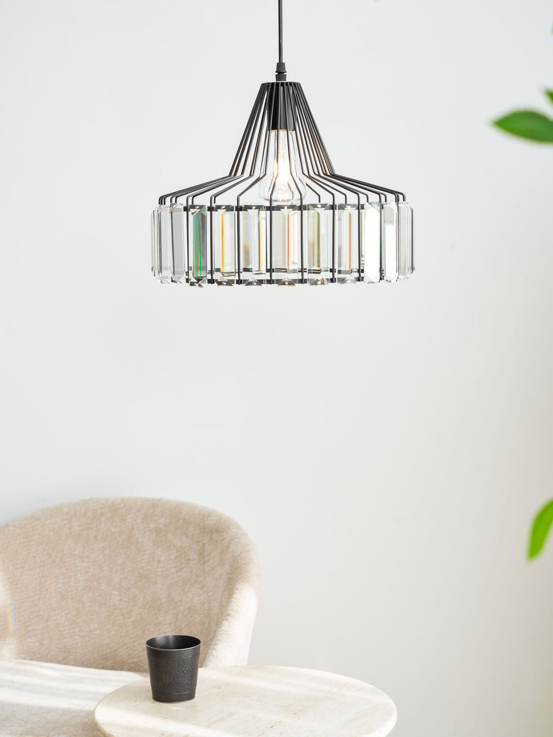Lampa Wisząca Kryształowa Bębnowa
