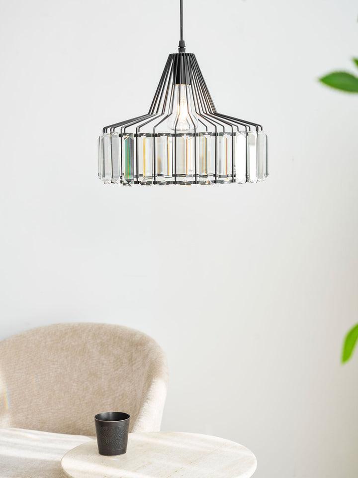 Lampa Wisząca Kryształowa Bębnowa