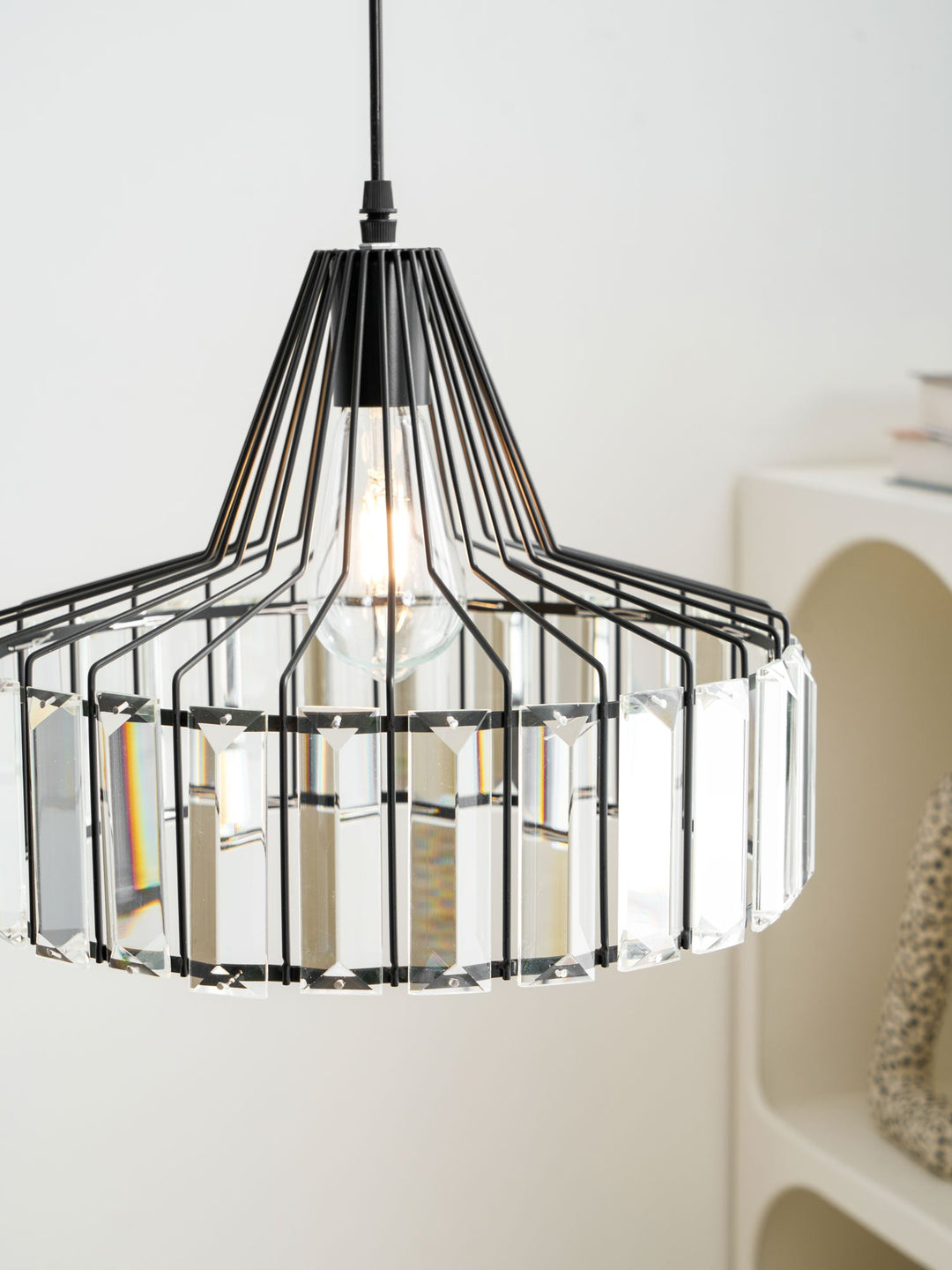 Lampa Wisząca Kryształowa Bębnowa