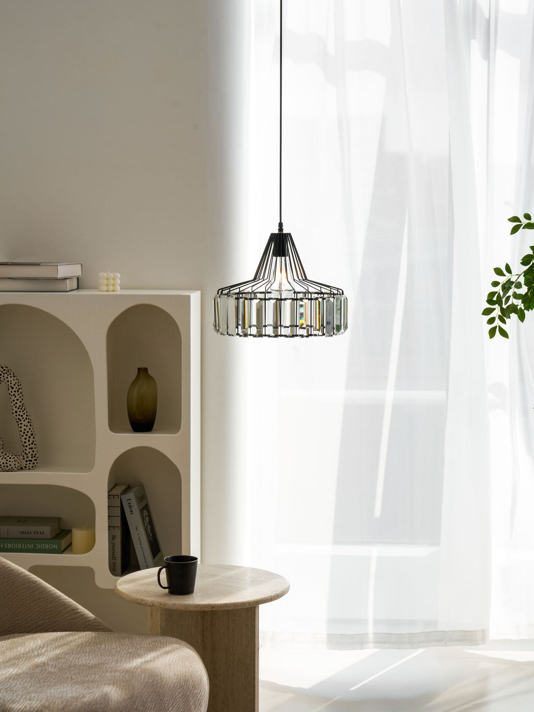 Lampa Wisząca Kryształowa Bębnowa