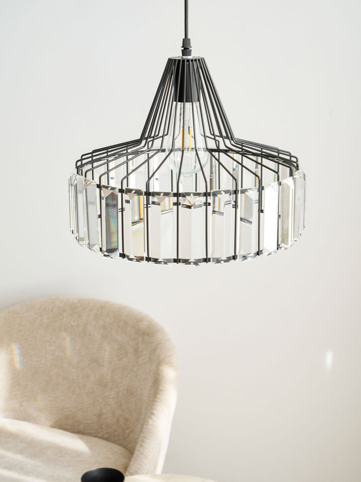 Lampa Wisząca Kryształowa Bębnowa