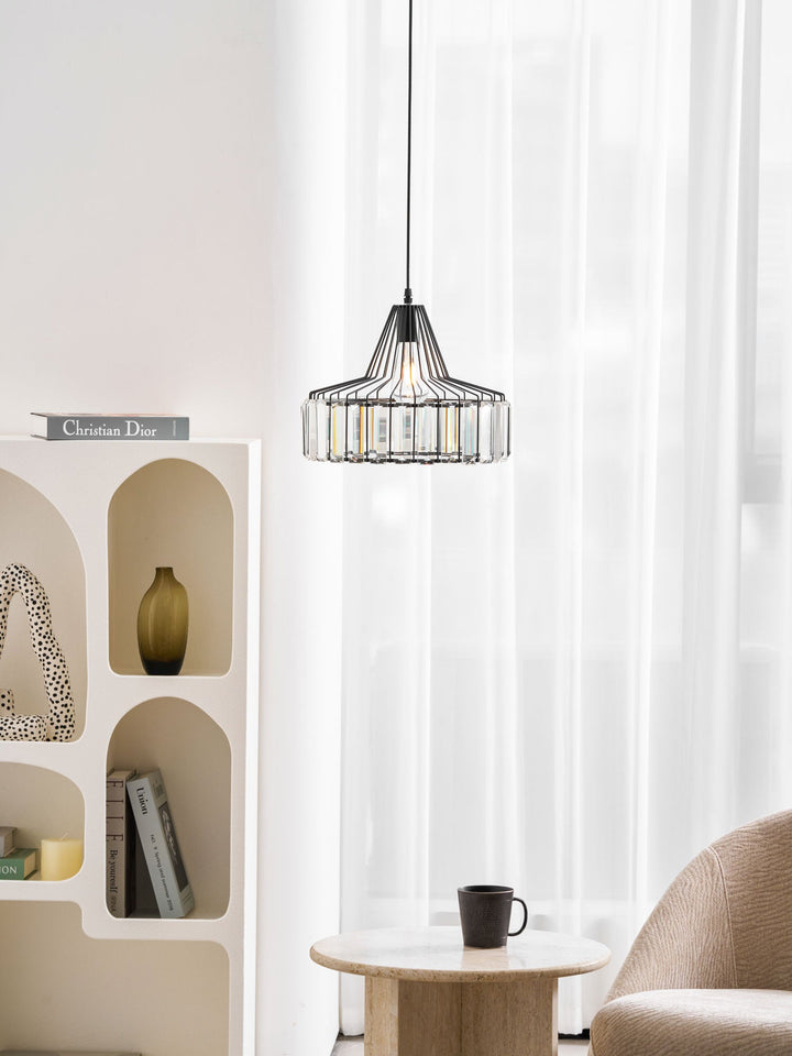 Lampa Wisząca Kryształowa Bębnowa
