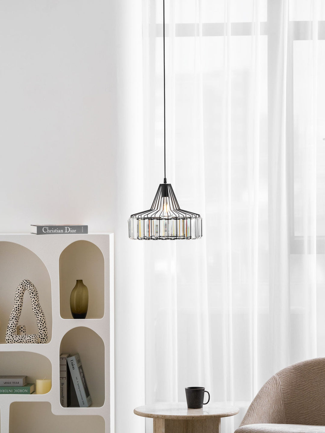 Lampa Wisząca Kryształowa Bębnowa