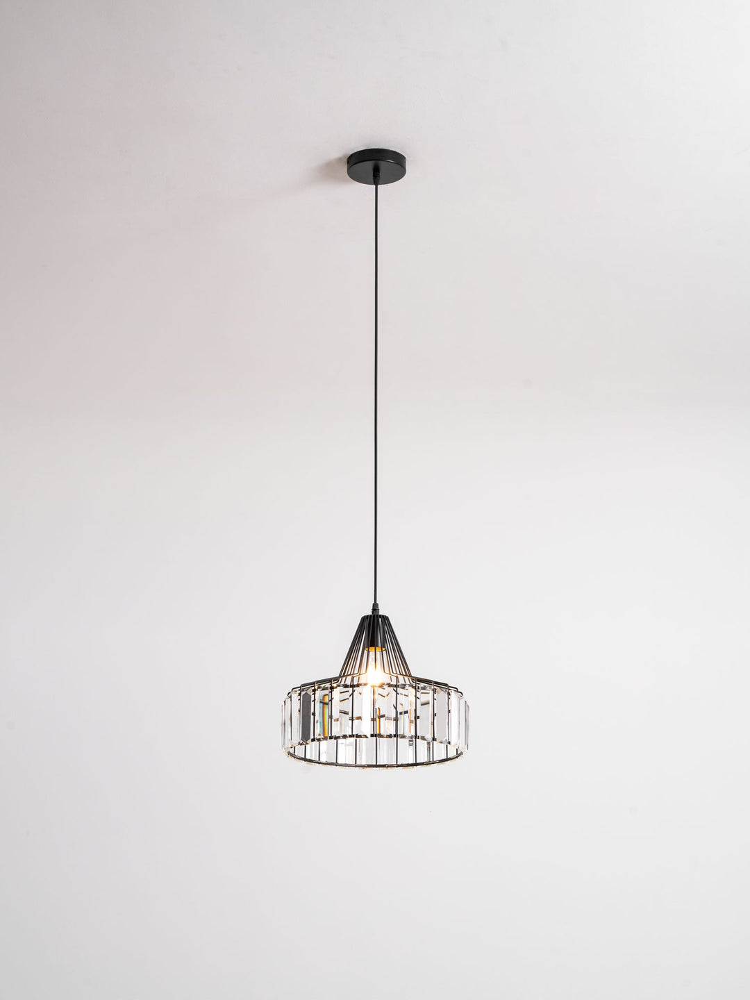 Lampa Wisząca Kryształowa Bębnowa