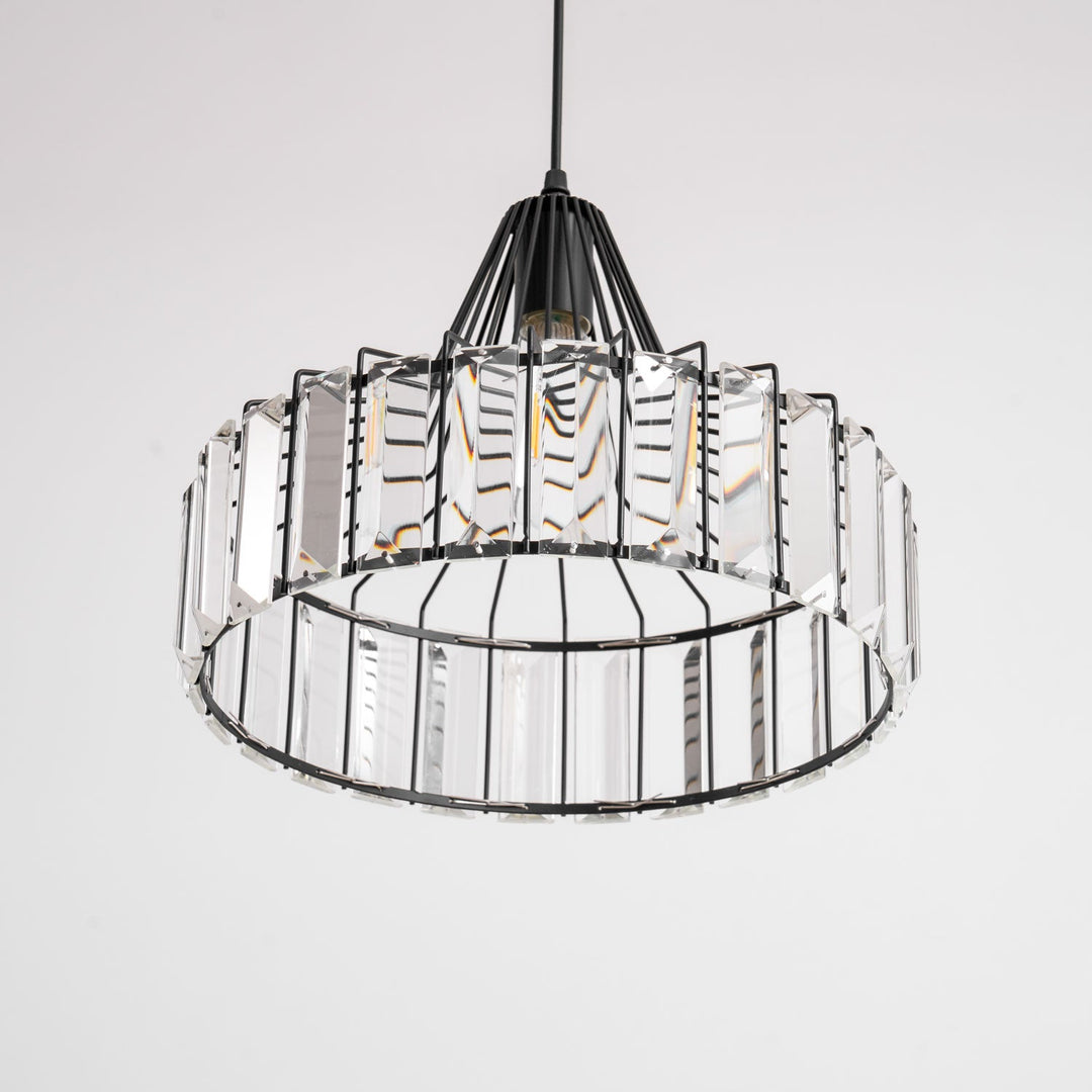 Lampa Wisząca Kryształowa Bębnowa