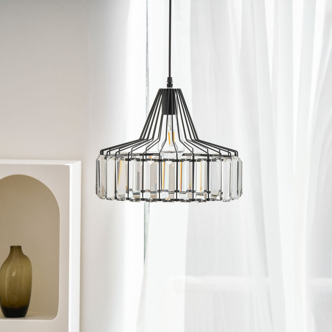 Lampa Wisząca Kryształowa Bębnowa