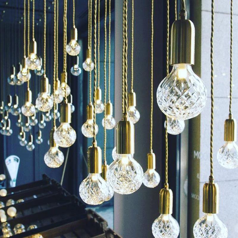Lampa wisząca LED z kryształową żarówką