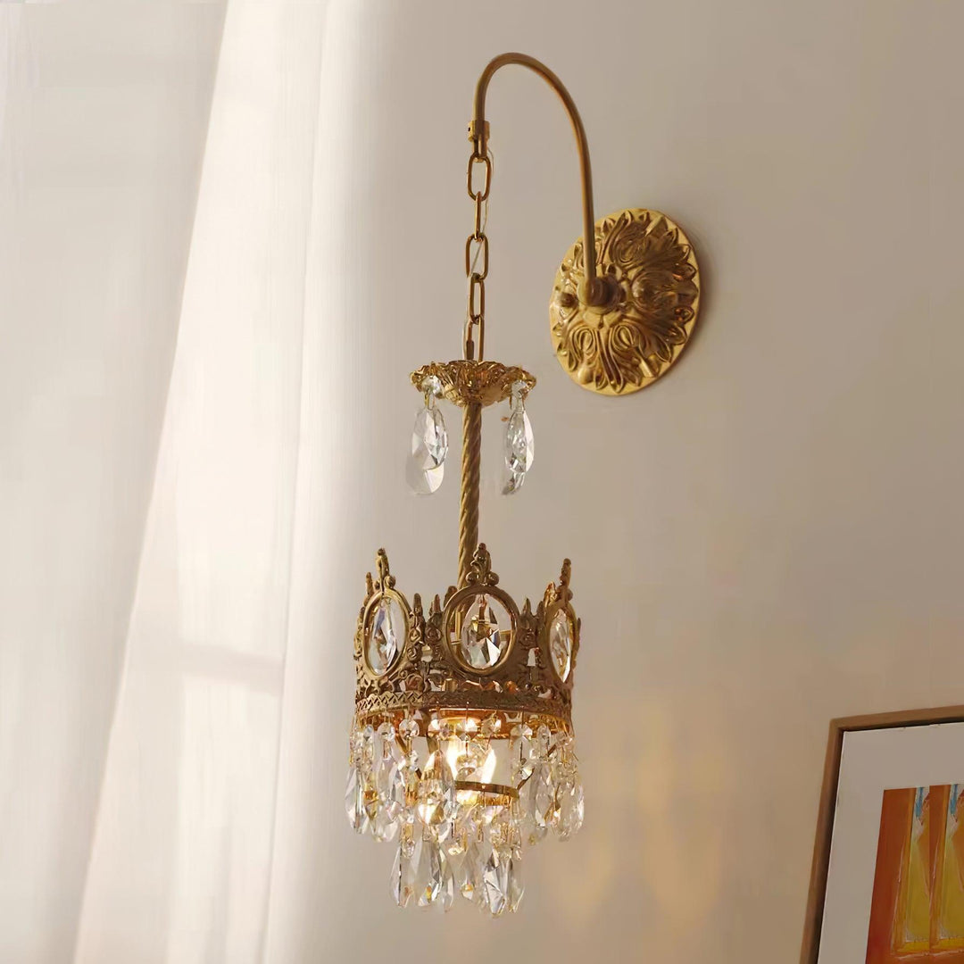 Lampa Ścienna Kryształowa Korona