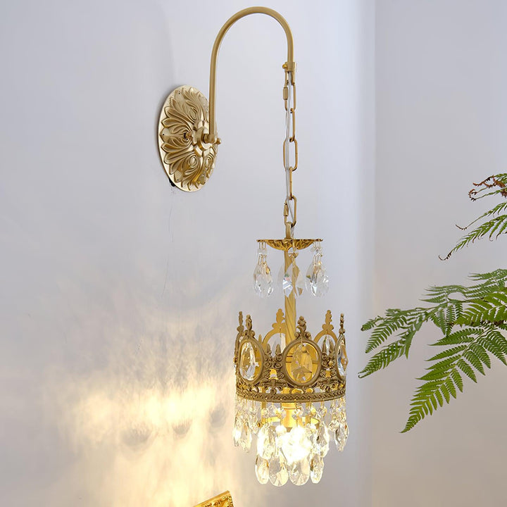 Lampa Ścienna Kryształowa Korona