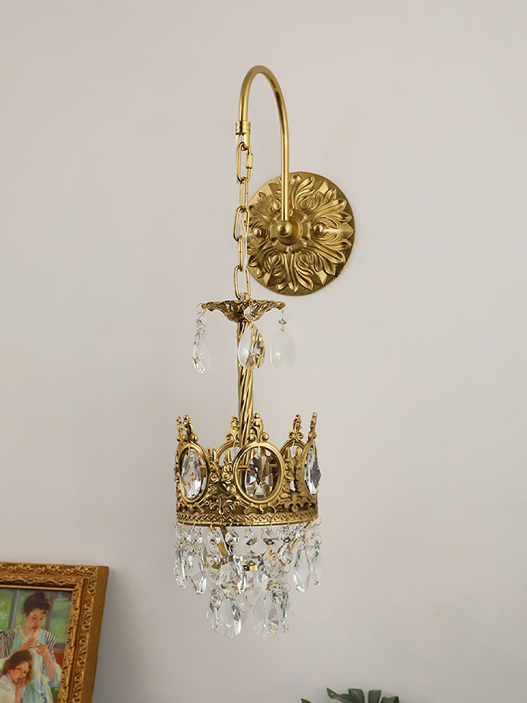 Lampa Ścienna Kryształowa Korona