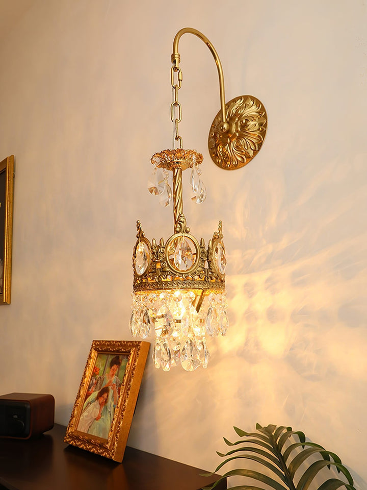 Lampa Ścienna Kryształowa Korona