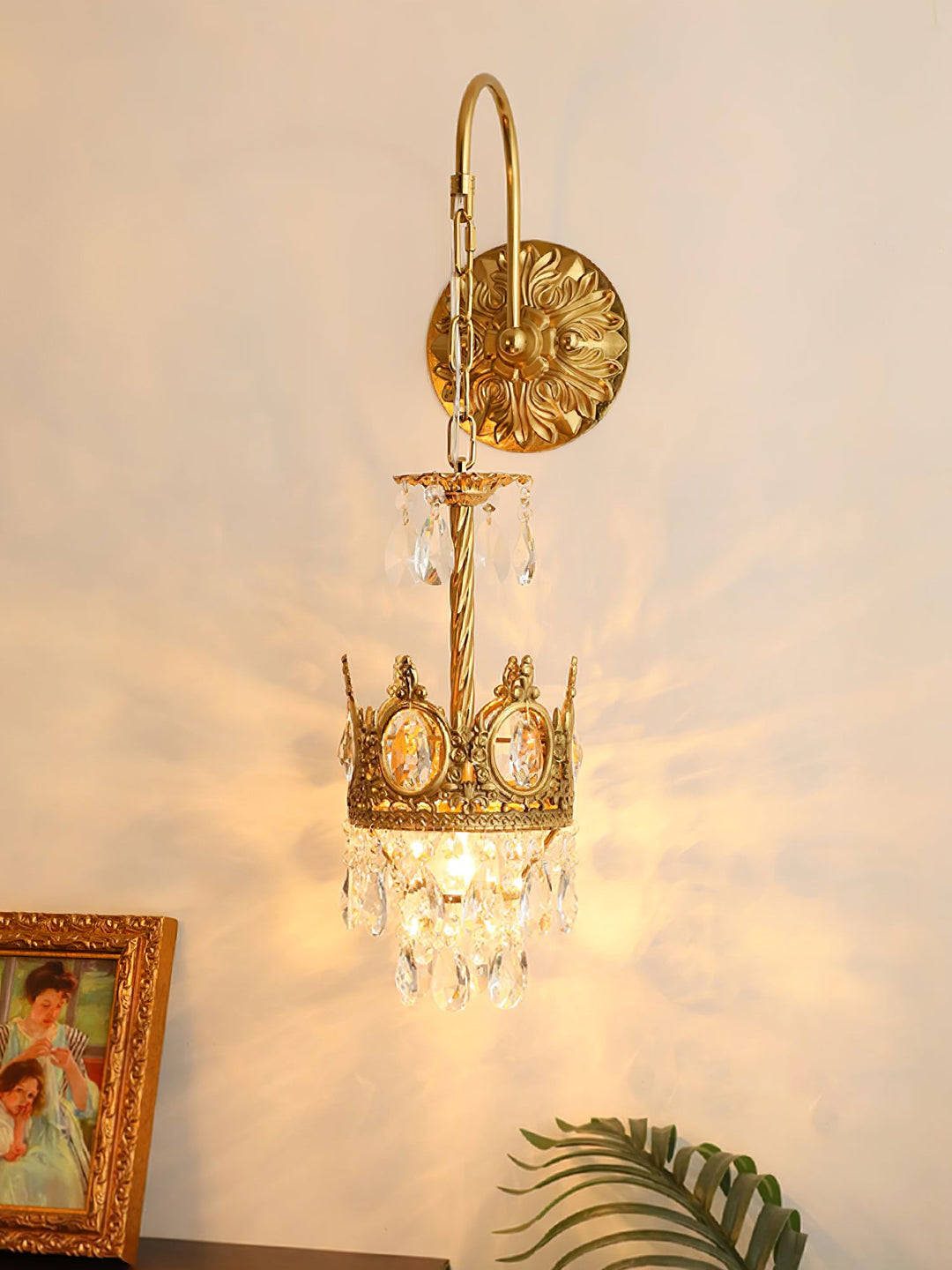 Lampa Ścienna Kryształowa Korona