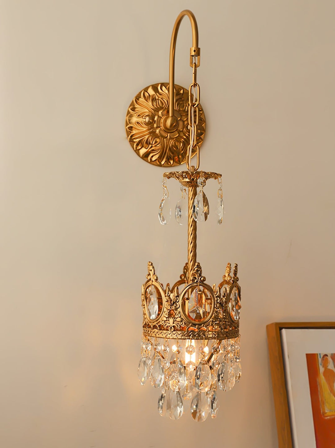 Lampa Ścienna Kryształowa Korona