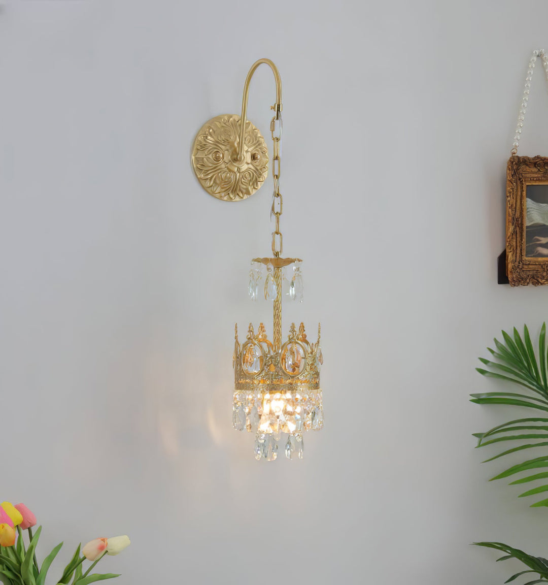 Lampa Ścienna Kryształowa Korona