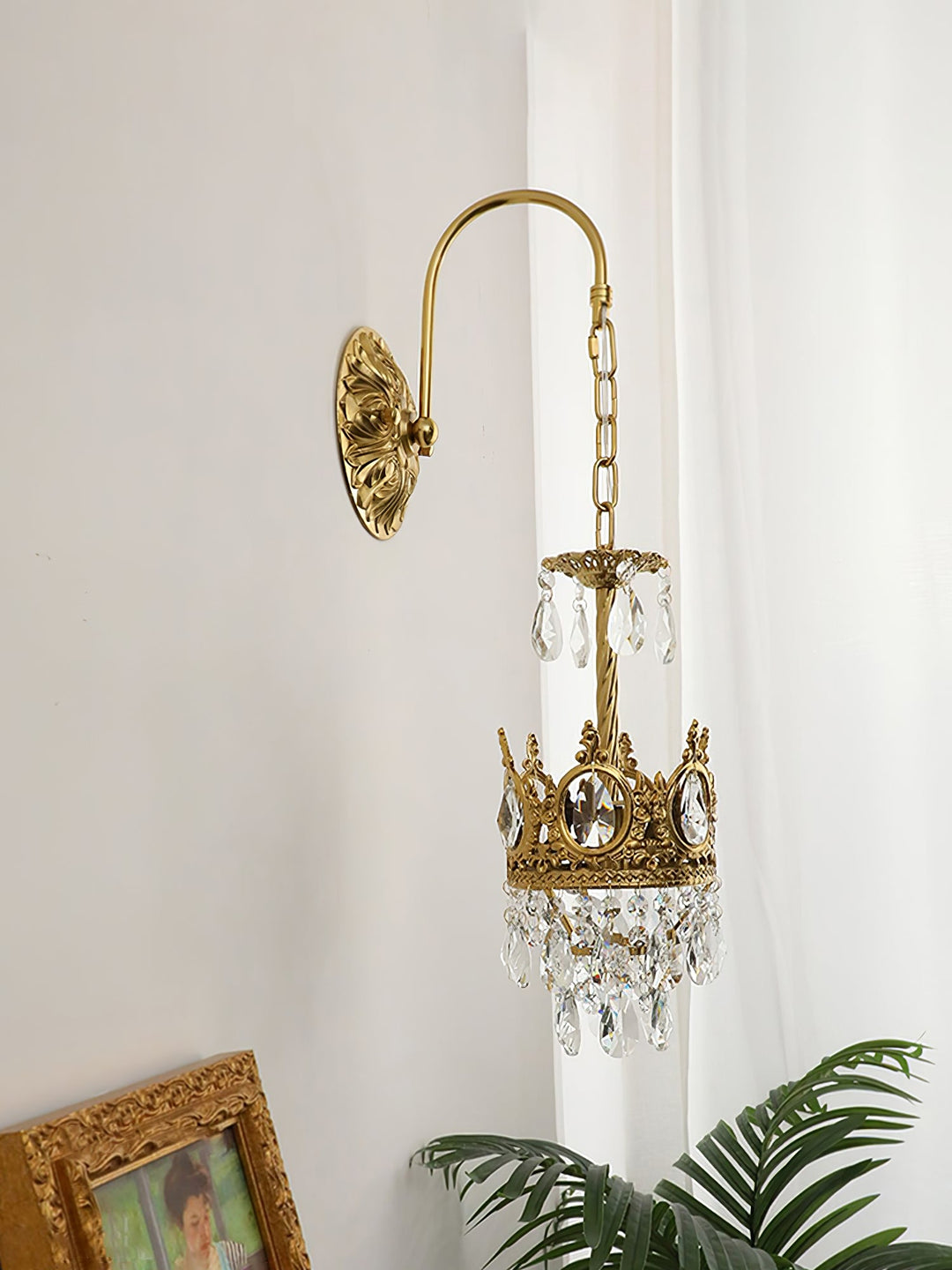 Lampa Ścienna Kryształowa Korona