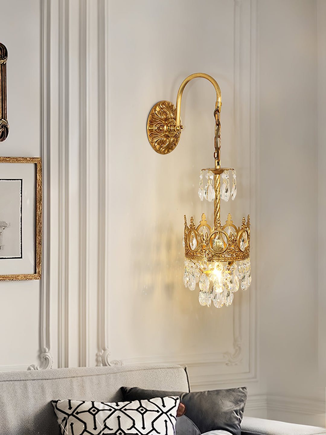 Lampa Ścienna Kryształowa Korona