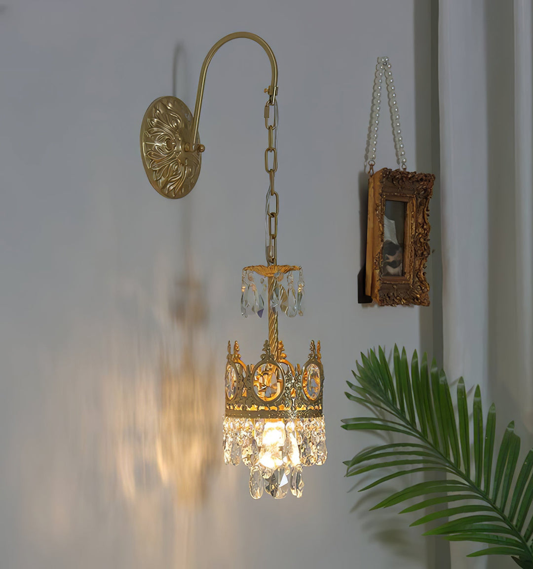 Lampa Ścienna Kryształowa Korona