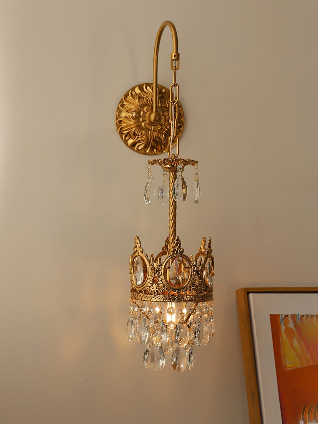Lampa Ścienna Kryształowa Korona