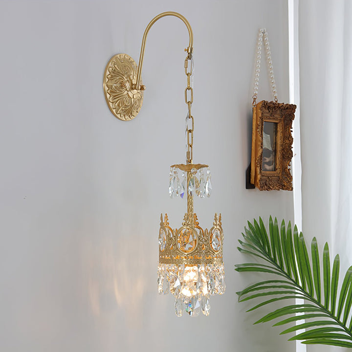 Lampa Ścienna Kryształowa Korona