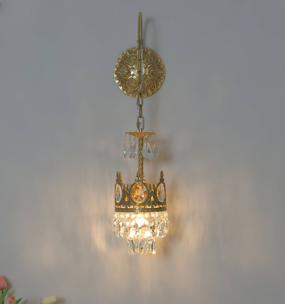 Lampa Ścienna Kryształowa Korona
