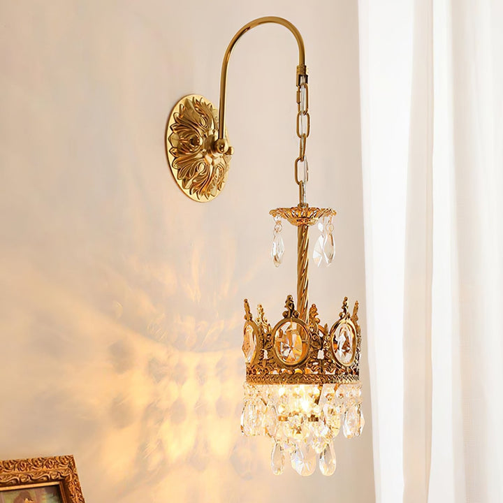 Lampa Ścienna Kryształowa Korona