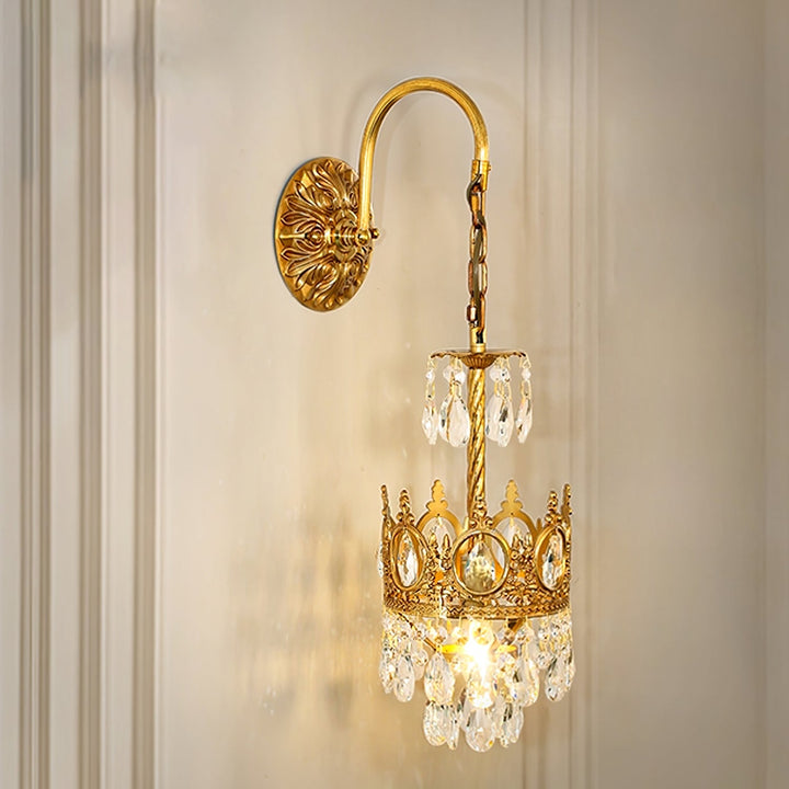 Lampa Ścienna Kryształowa Korona