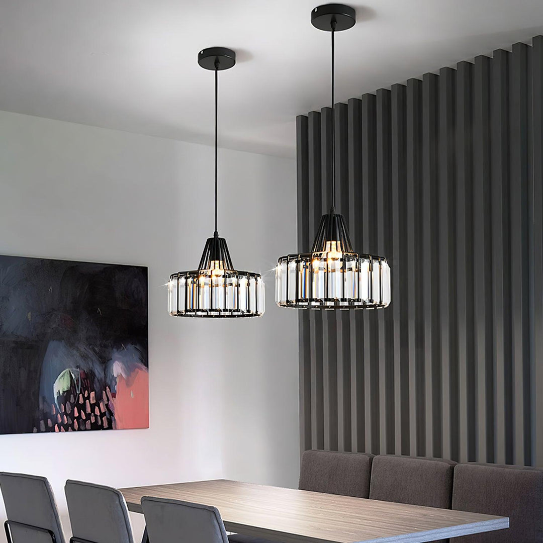 Lampa Wisząca Kryształowa Bębnowa