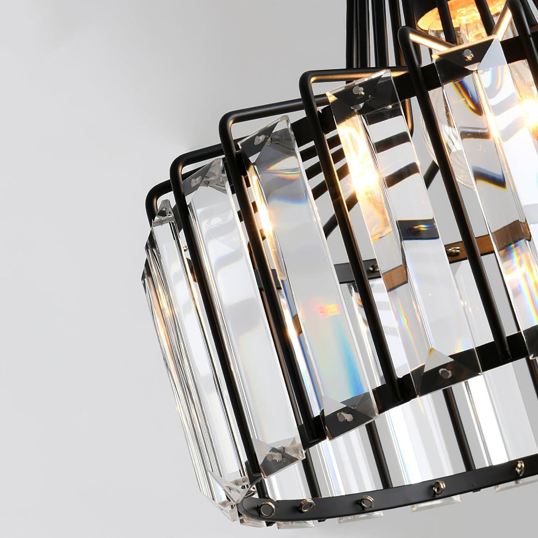 Lampa Wisząca Kryształowa Bębnowa