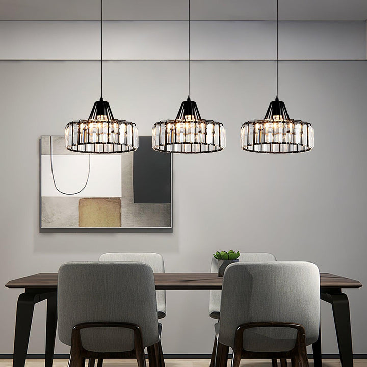 Lampa Wisząca Kryształowa Bębnowa