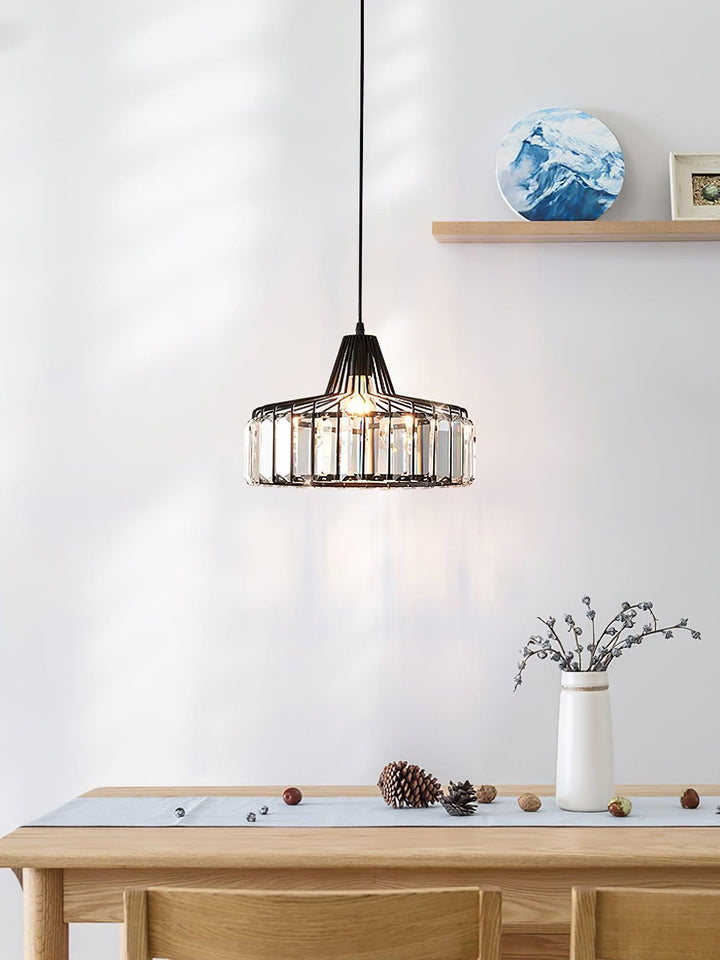 Lampa Wisząca Kryształowa Bębnowa