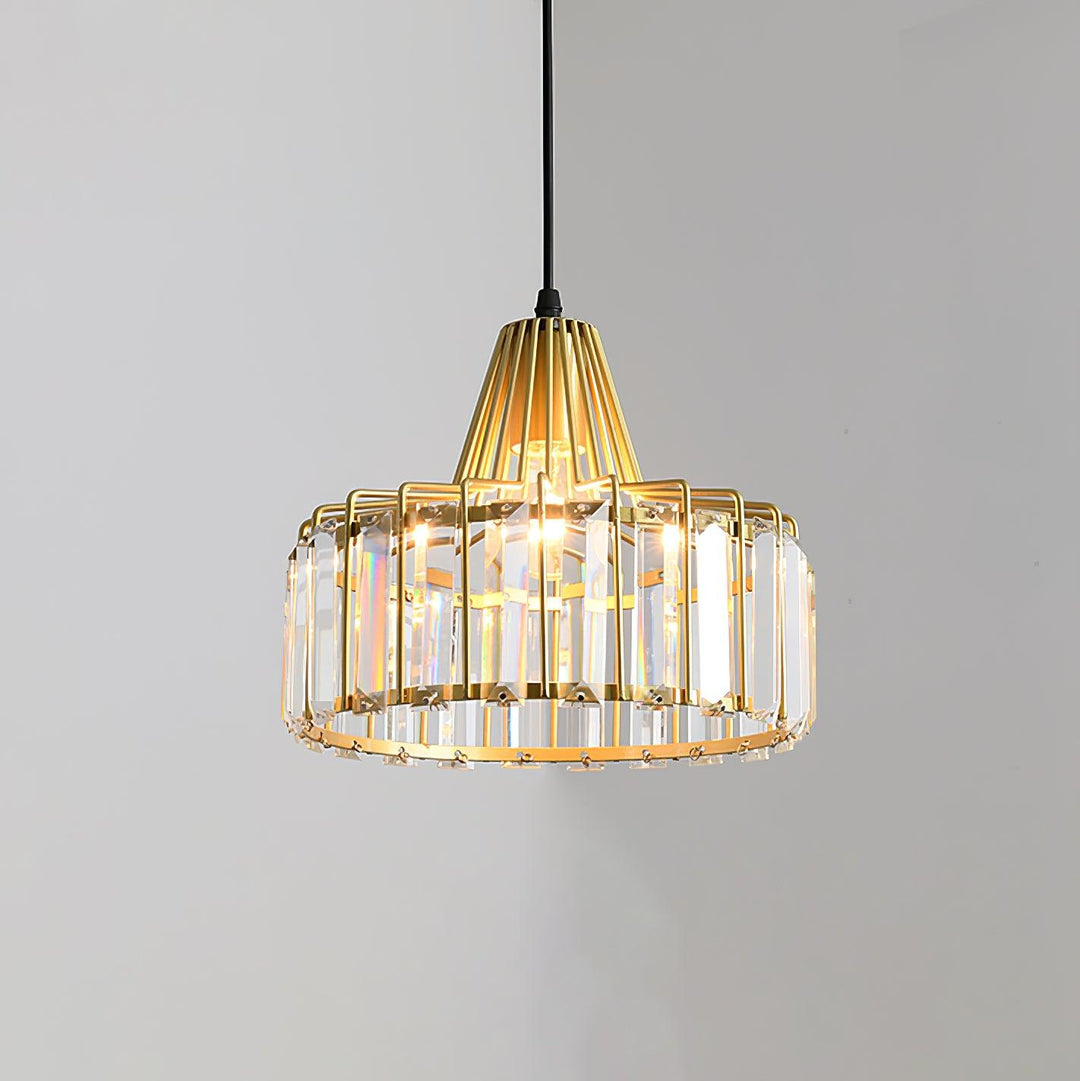 Lampa Wisząca Kryształowa Bębnowa