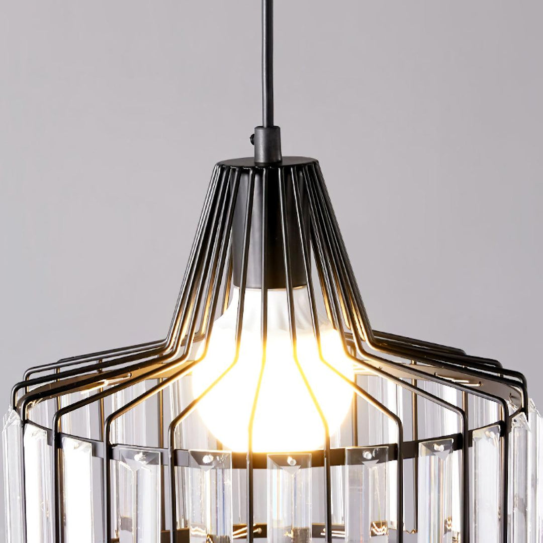 Lampa Wisząca Kryształowa Bębnowa