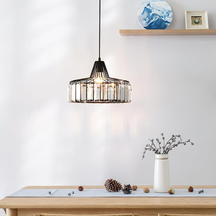 Lampa Wisząca Kryształowa Bębnowa