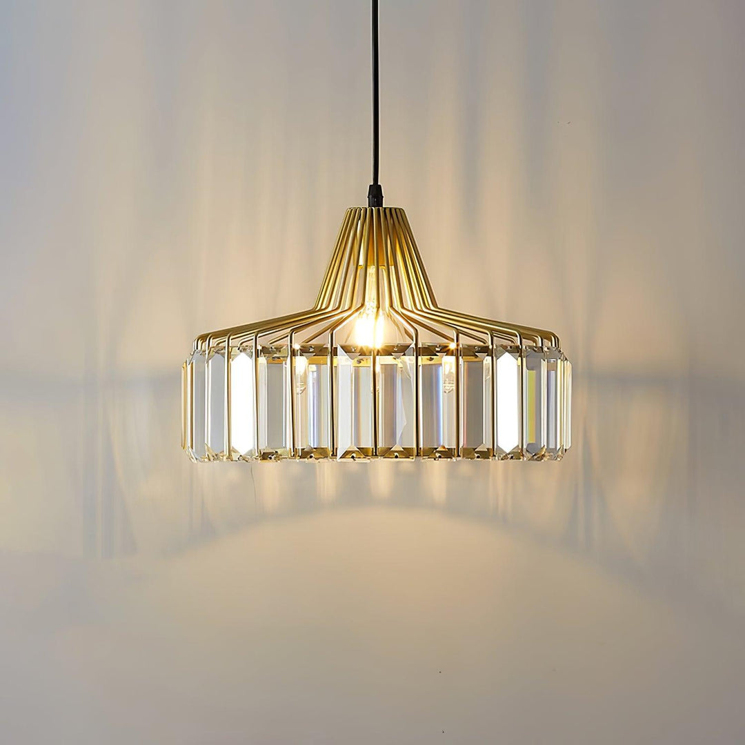 Lampa Wisząca Kryształowa Bębnowa