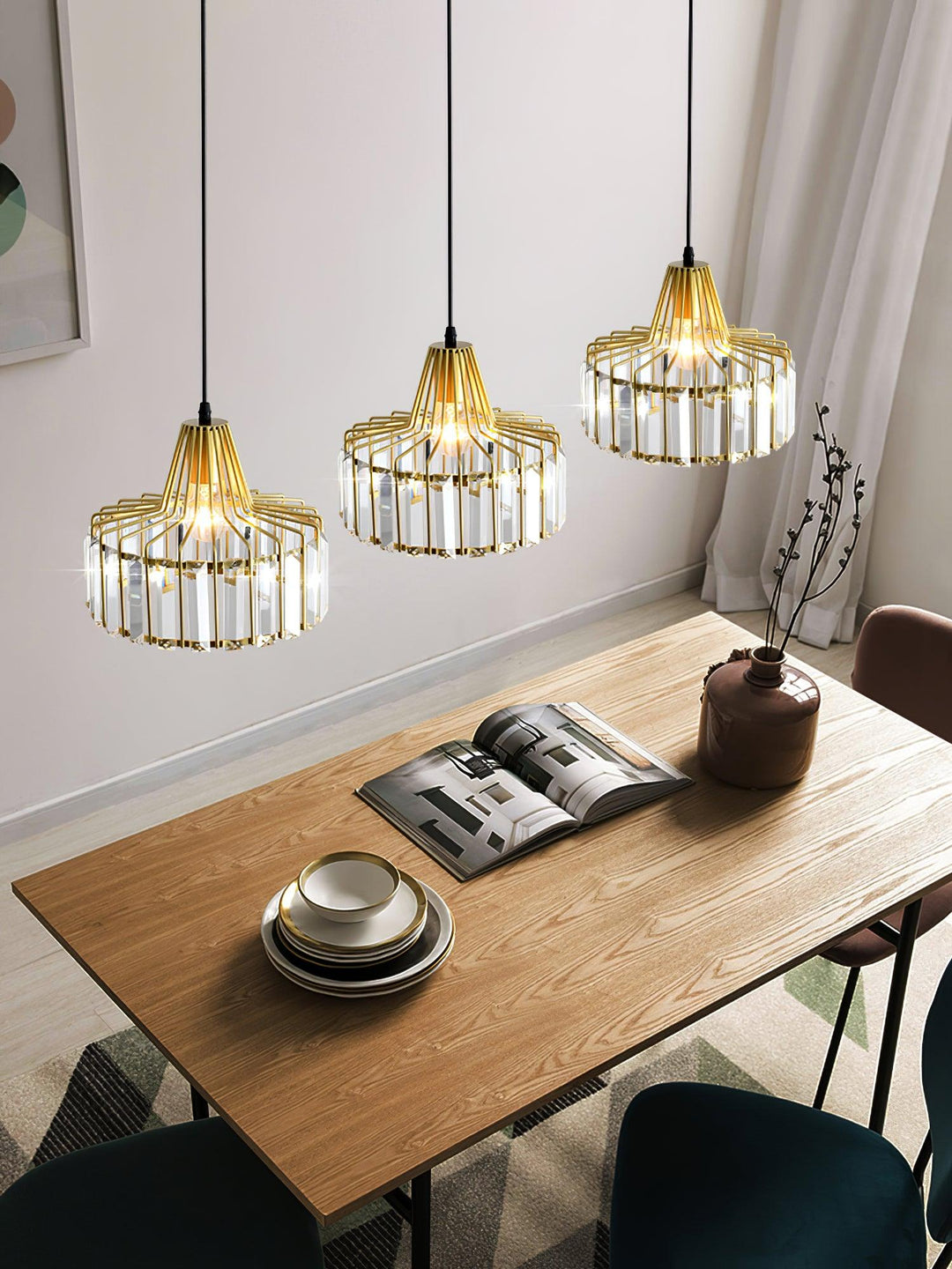Lampa Wisząca Kryształowa Bębnowa