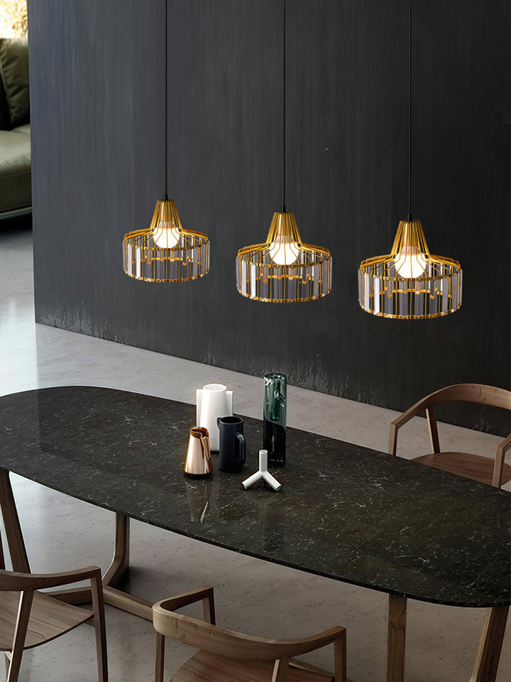 Lampa Wisząca Kryształowa Bębnowa