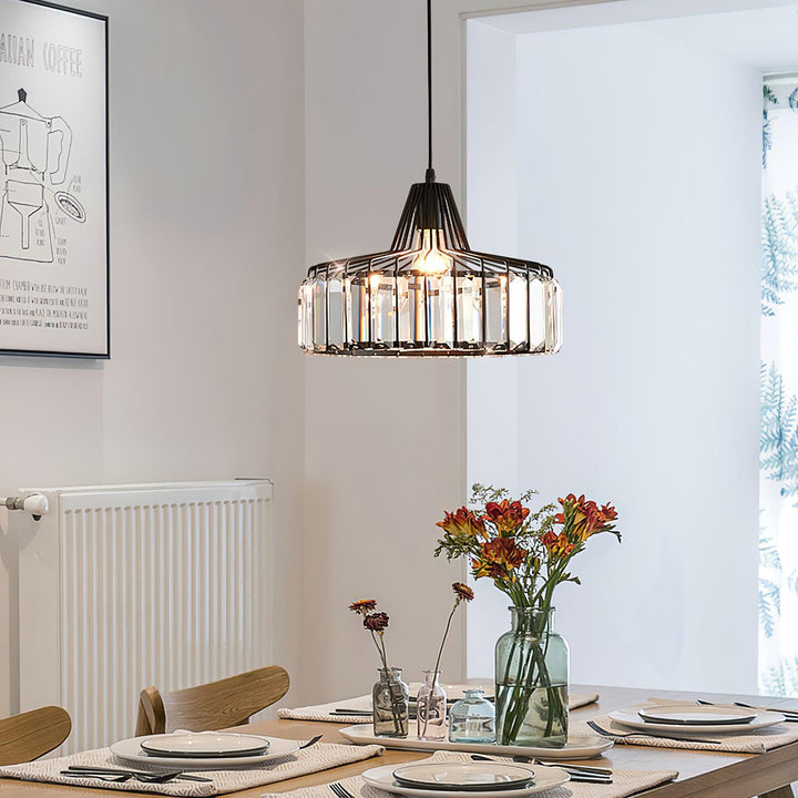 Lampa Wisząca Kryształowa Bębnowa