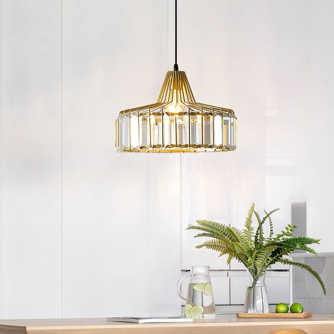 Lampa Wisząca Kryształowa Bębnowa